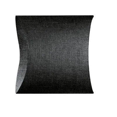 Boîte berlingot carton texturé 10 x 10 x 3,5 cm - Noir - Pochette cadeau carton - Lot de 10 - Boites berlingots