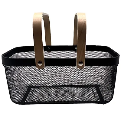 Panier libre-service métal mesh rectangle - 13 litres - Paniers magasin