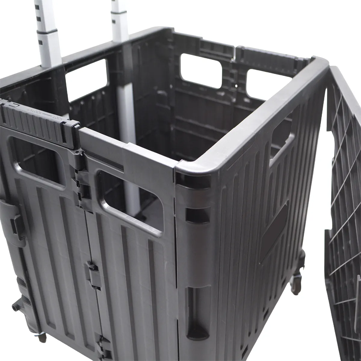 Bac pliant 35 L avec roulettes et poignée télescopique – chariot caisse mobile - Porte-blocs et Porte-documents-3
