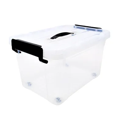 Bac de rangement translucide à roulettes 43L avec couvercle clipsable – 51x38x30,5cm - Bacs de rangement