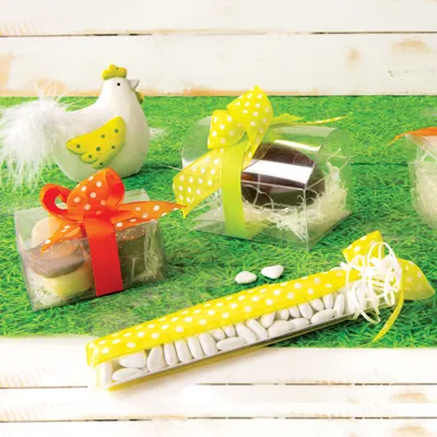 Ballotin transparent 10 x 7 x 7,5 cm PVC - Ballotin chocolats vide - Lot de 10 - Ballotins chocolats-1