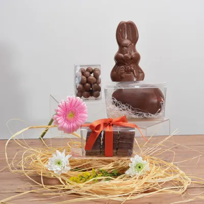 Ballotin transparent 10,3 x 6,7 x 5,5 cm PVC - Ballotin chocolats vide - Lot de 10 - Ballotins chocolats-1