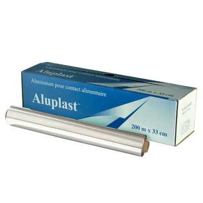Film aluminium en boîte distributrice 30 cm x 200 m - Rouleau aluminium - Films, papiers ingraissables et sachets papier alimentaires