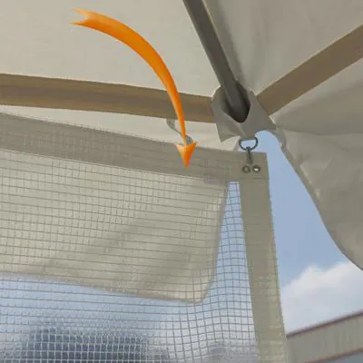 Rideau pour parasol translucide 250 x 190 cm PVC armé sans renfort - Entourage translucide - Entourages de parasol