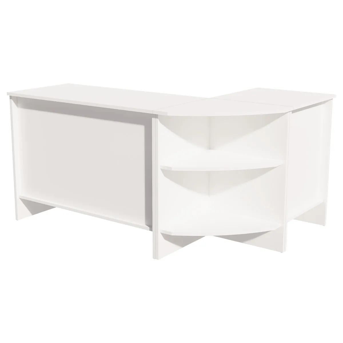 Comptoir d'angle blanc craie 52 x 52 x 88 cm - Comptoirs One-4
