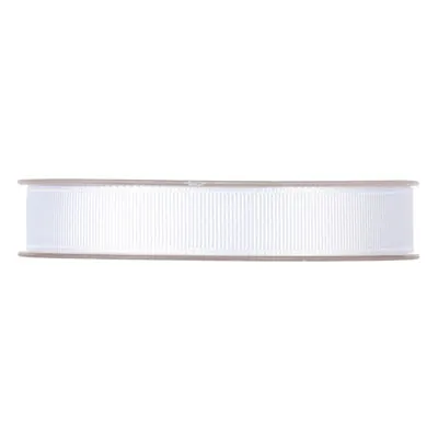 Ruban gros grain blanc 15 mm x 20 m coton - Rubans tissu, Cordons