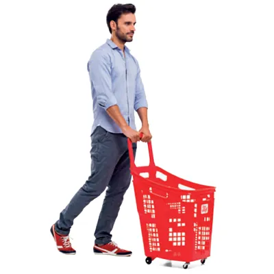 Panier libre-service à roulettes - Paniers magasin-3