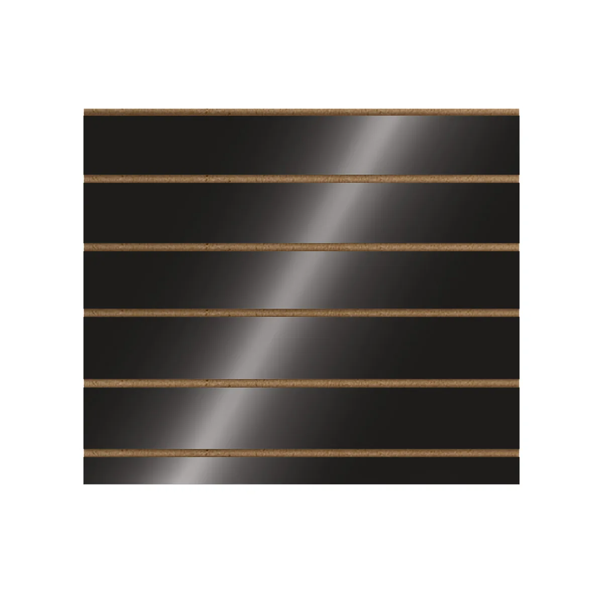 Panneau rainuré noir laqué brillant 96,2 x 80 cm - MDF 18mm - entraxe 15 cm - Panneaux rainurés