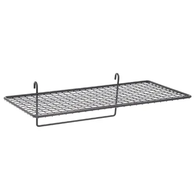 Tablette fil pour présentoir grille 40 x 20 cm - Tablette pour grille d'exposition - Gris Martelé - Tablettes, Corbeilles et Porte visuels pour grilles-1
