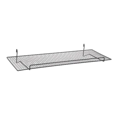 Tablette fil pour présentoir grille 80 x 32 cm - Tablette pour grille d'exposition - Gris Martelé - Tablettes, Corbeilles et Porte visuels pour grilles-1