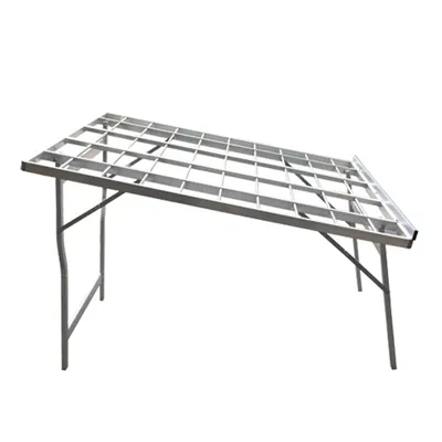 Table de marché inclinée alu, table de maraicher 150 x 120 x 85/58 cm - Etalages de marché