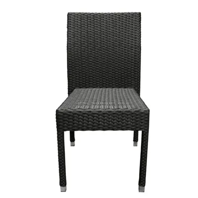 Chaise de terrasse tressée sans accoudoir polypropylène, noir - Chaises de terrasse