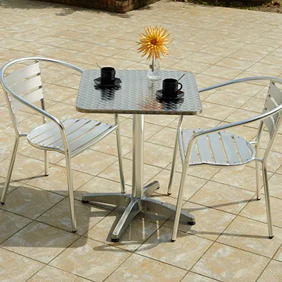 Table carrée en inox 60 x 60 x H 72 cm - Tables-1