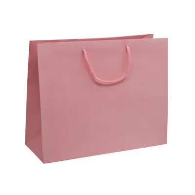 Sacs pelliculés à l'italienne rose poudré mat - Grand Modèle - Sacs pelliculés poignées cordelette