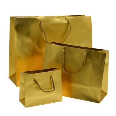 Sacs pelliculés à poignées cordelettes or mat - 13,5 + 6 x H 11 cm - Sacs pelliculés poignées cordelette-2