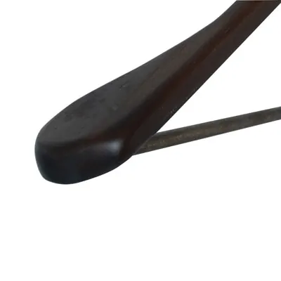 Cintre bois vintage foncé épaules larges avec barre 45 cm - Cintre chemise - Cintre costume - Cintres bois-1