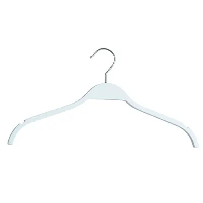 Cintre bois blanc laminé avec encoches 42 cm - Cintre chemise - Cintre robe - Lot de 10 - Cintres bois