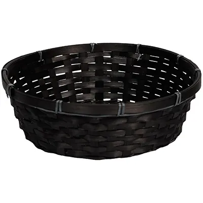 Corbeille bambou ronde noir ø 30 x 9 cm, paquet de 10 - Corbeilles bambou