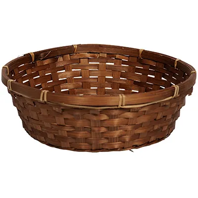 Corbeille bambou ronde marron ø 30 x 9 cm, paquet de 10 - Corbeilles bambou
