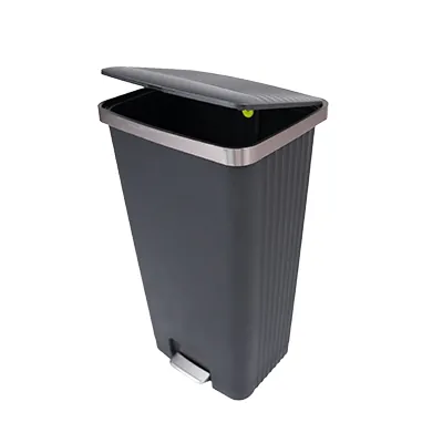 Poubelle à pédale noire 90 L L 45 x P 37,5 x H 82,5 cm - Poubelles professionnelles-3