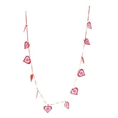 Guirlande de coeurs 160 cm feutrine Rouge / Rose - Déco Saint Valentin - Accessoires et Objets déco