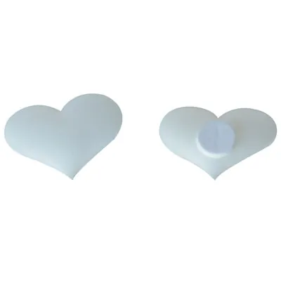 Coeur tissu blanc autocollant 3 cm - Sticker coeur - Paquet de 80 - Accessoires et Objets déco-1
