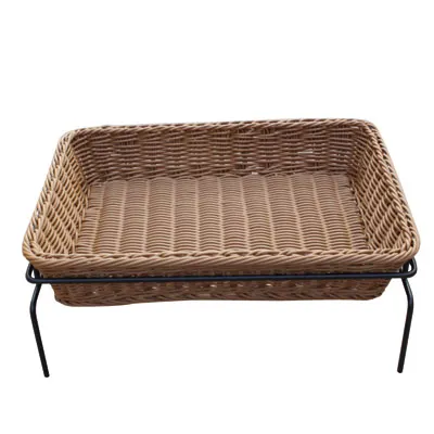 Présentoir corbeille à pain avec couvercle 40 x 30 x 7 cm - Vanneries-1