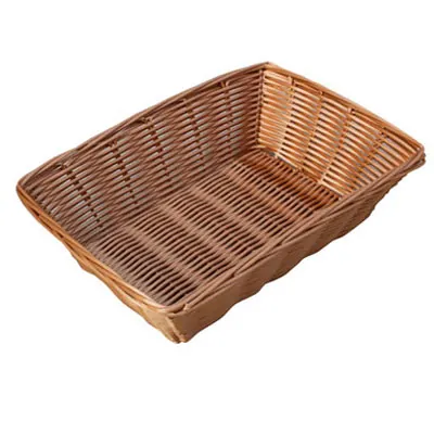 Corbeille manne rectangulaire plastique marron 27 x 19,5 x 8 cm - Vanneries