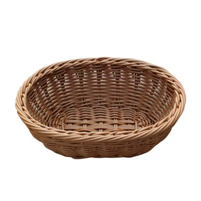 Corbeille ovale manne tressée marron 24 x 18 x 8 cm plastique - Vanneries