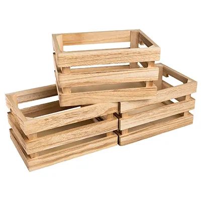 Cagette bois naturel 22 x 15,5 x 12 cm - Barquettes bois, Cagettes bois -2