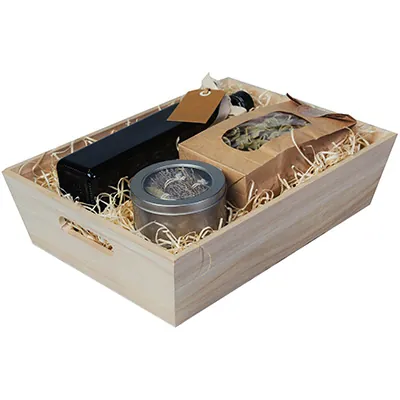 Caisse en bois avec poignées 35 x 25 x 9 cm - Paniers bois, Caisses bois-1