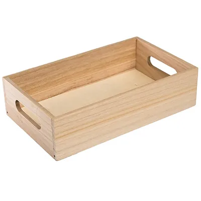 Caisse en bois avec poignées 26,5 x 16 x 7 cm - Paniers bois, Caisses bois