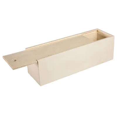 Coffret bois avec couvercle coulissant - 1 bouteille - 10,8 x 33,5 cm - Coffrets pour bouteilles de vin, Boîtes pour bouteilles de vin-1