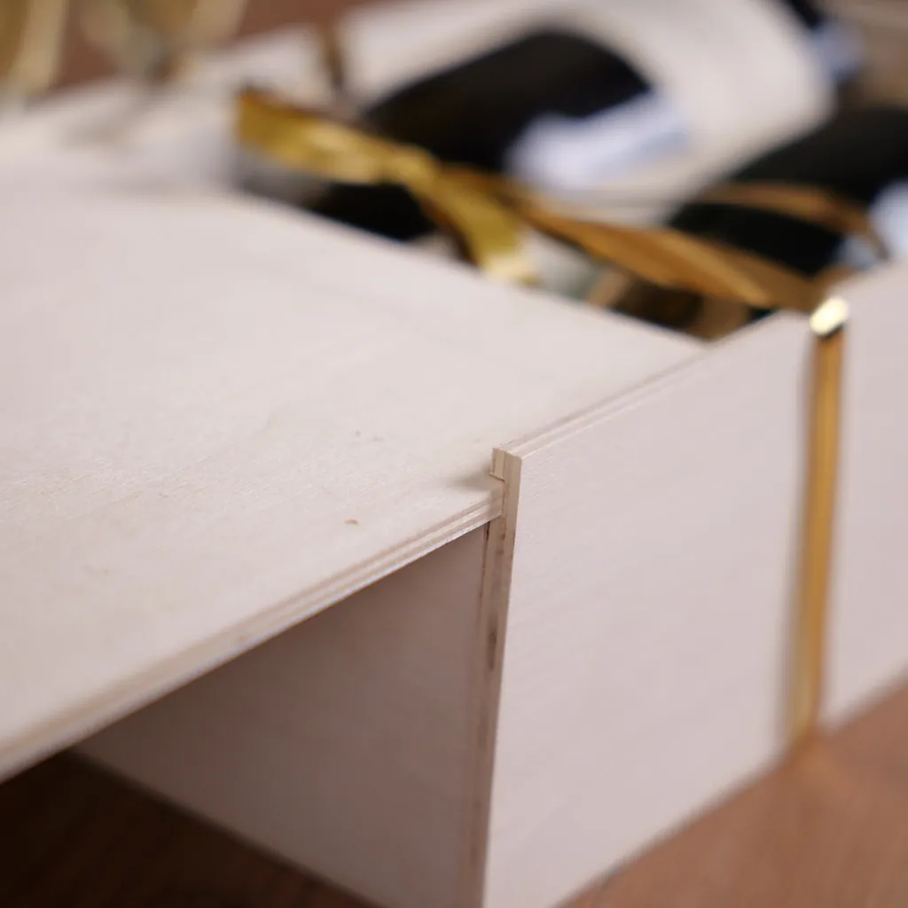 Coffret bois avec couvercle coulissant - 2 bouteilles - 20,8 x 33,5 cm - Coffrets pour bouteilles de vin, Boîtes pour bouteilles de vin-4