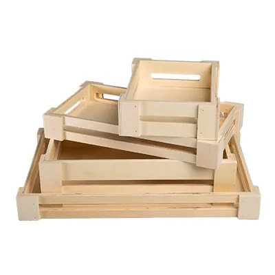 Cagette bois naturel 27,5 x 17,5 x 7 cm - Barquettes bois, Cagettes bois -2