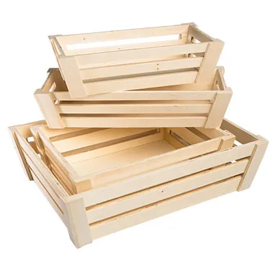 Cagette bois naturel 32,5 x 13,5 x 7 cm - Barquettes bois, Cagettes bois -1