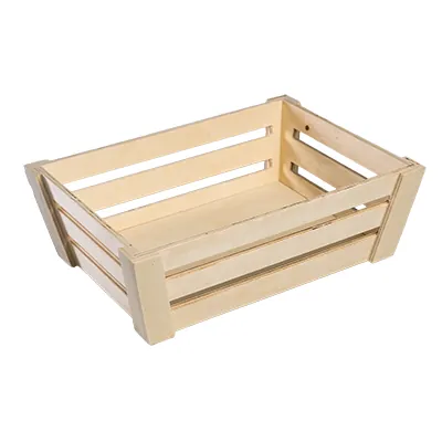 Cagette bois naturel 28,5 x 21 x 9 cm - Barquettes bois, Cagettes bois 