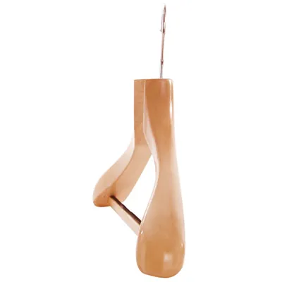 Cintre bois naturel épaules larges avec barre antiglisse 45 cm - Cintre chemise - Cintre costume - Cintres bois-1