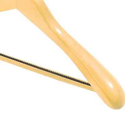 Cintre bois naturel épaules larges avec barre antiglisse 45 cm - Cintre chemise - Cintre costume - Cintres bois-2