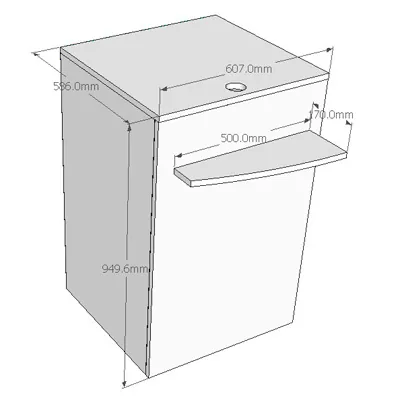 Comptoir Global blanc 60,7 x 58,6 x 94,5 cm - Comptoir Global-5