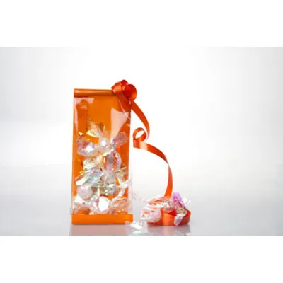 Sachet SOS orange fond PP 8 x 4 x 20 cm - Sachet confiserie - Sachet bonbons - Lot de 50 - Sachets bonbon, Sachets confiserie-1