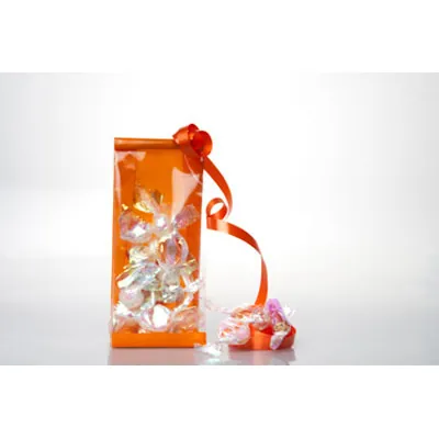 Sachet SOS orange fond PP 9 x 4,5 x 24 cm - Sachet confiserie - Sachet bonbons - Lot de 50 - Sachets bonbon, Sachets confiserie-1