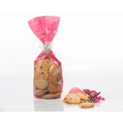 Sachet confiserie polypro toile de jute Rose fond PP 12 x 27,5 cm - Sachet bonbons - Lot de 100 - Sachets bonbon, Sachets confiserie-1