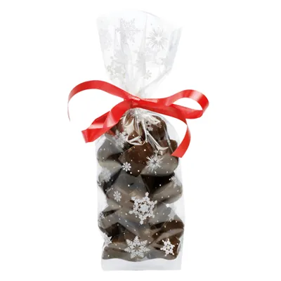 Sachet polypro Noël Flocons blancs fond carton argenté 10 x 22 cm 35µ - Sachet confiserie Noël - Sachet bonbons Noël - Lot de 100 - Sachets bonbon, Sachets confiserie-2