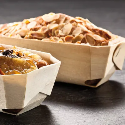 Moule de cuisson en bois pour pain 185 x 115 x 55 mm - Barquettes en bois-4