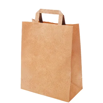 Sac kraft brun poignées plates 32 x 16 x 38 cm - Sac papier kraft - Paquet de 250 - Sacs kraft brun poignées plates