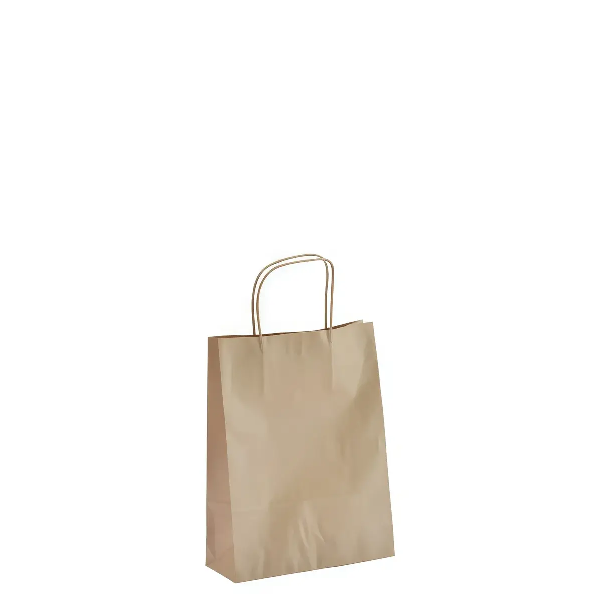Sac kraft brun poignées torsadées 18 x 7 x 24 cm - Sac papier kraft - Paquet de 50 - Sacs kraft brun poignées torsadées