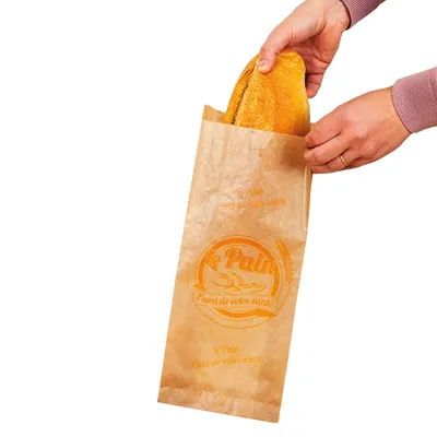 Sac à pain kraft brun 14 x 6 x 36 cm - Sachet papier pain - Lot de 250 - Sacs à pain, Sacs baguettes-1