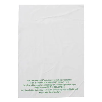 Sac liassé biosourcé et biodégradable transparent 23 x 31 cm 13 µ - Liasse de 500 sacs - Sacs plastique liassés-1