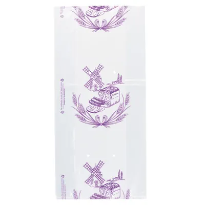 Sac à pain liassé macro-perforé biosourcés Violet 23 x 50 cm - Sac pain coupé - Lot de 200 - Sacs à pain